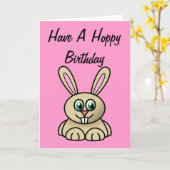 Schattigee Cartoon konijn - Een Hoppy Verjaardag Kaart (Gele Bloem)
