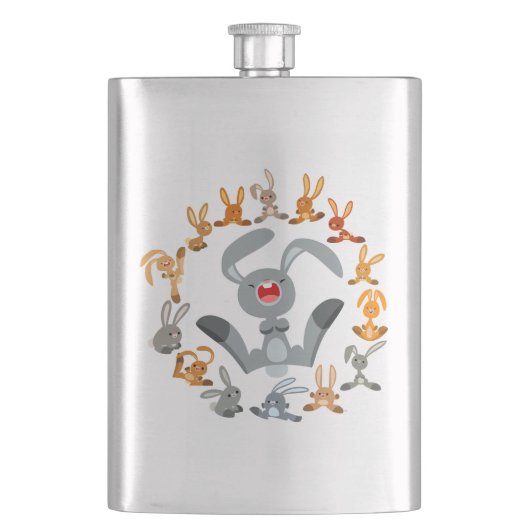 Schattigee Cartoon Konijnen Mandala Classic Flask Flacon (Voorkant)