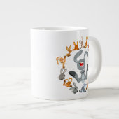 Schattigee Cartoon Konijnen Mandala Jumbo Mok (Voorkant rechts)