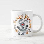 Schattigee Cartoon Konijnen Mandala Jumbo Mok (Rechts)