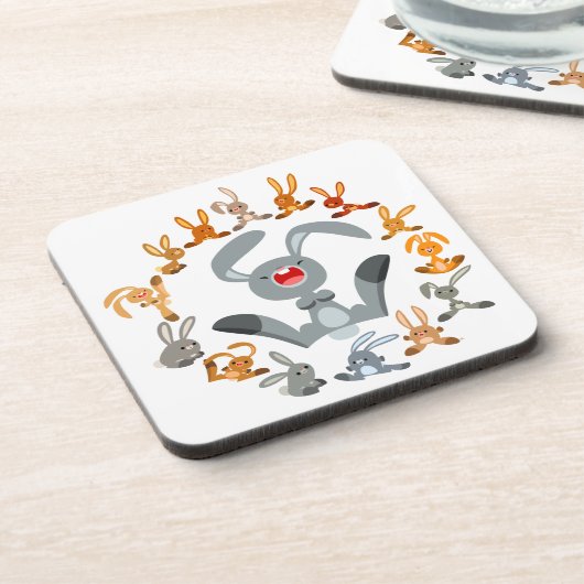 Schattigee Cartoon Konijnen Mandala Onderzetters S (Linkerzijde)