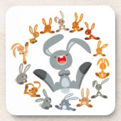 Schattigee Cartoon Konijnen Mandala Onderzetters S (Voorkant)