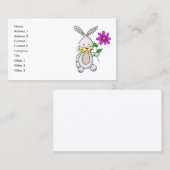 Schattigee Cartoon Konijnenhouderijbloem Naam Kaar Visitekaartje (Voorkant / Achterkant)