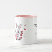 Schattigee Cartoon Konijnenliefhebbers Harten Vale Mok (Midden)