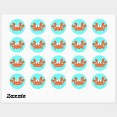Schattigee cartoon krab blauwe stickers voor kinde (Vel)