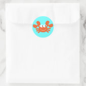 Schattigee cartoon krab blauwe stickers voor kinde (Tas)