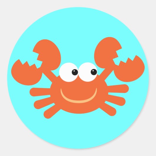Schattigee cartoon krab blauwe stickers voor kinde (Voorkant)
