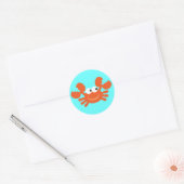 Schattigee cartoon krab blauwe stickers voor kinde (Envelop)