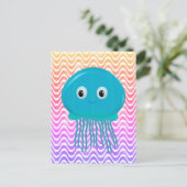 Schattigee Cartoon kwal in kleurrijke oceaan Briefkaart (Staand voorkant)