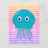 Schattigee Cartoon kwal in kleurrijke oceaan Briefkaart (Voorkant)