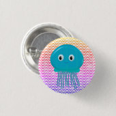 Schattigee Cartoon kwal in kleurrijke oceaan Ronde Button 3,2 Cm (Voorkant /achterkant)