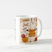 Schattigee Cartoon lama met een gebreide sjaal Koffiemok (Voorkant rechts)