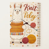 Schattigee Cartoon lama met een gebreide sjaal Planner (Achterkant)