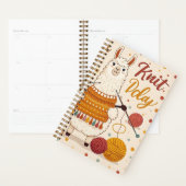 Schattigee Cartoon lama met een gebreide sjaal Planner (Display)
