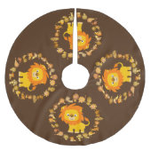 Schattigee Cartoon Leeuw Mandala boomrok Kerstboom Rok (Voorkant)
