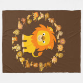 Schattigee Cartoon Leeuw Mandala Fleece Deken (Voorkant (Horizontaal))
