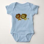 Schattigee Cartoon Leeuwen in een haast Baby Kledi Romper (Voorkant)