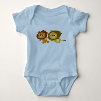Schattigee Cartoon Leeuwen in een haast Baby Kledi Romper