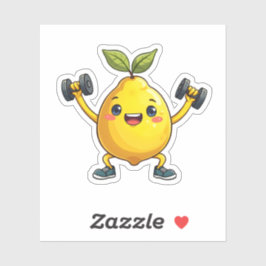 Schattigee Cartoon Lemon Character Fun Lemon Train Sticker