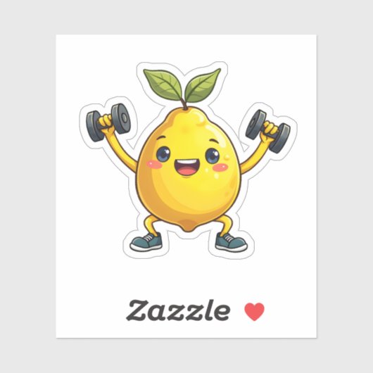 Schattigee Cartoon Lemon Character Fun Lemon Train Sticker (Vel)