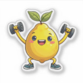 Schattigee Cartoon Lemon Character Fun Lemon Train Sticker (Voorkant)