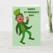 Schattigee Cartoon Leprechaun St. Patrick's Day Kaart (Voorkant)