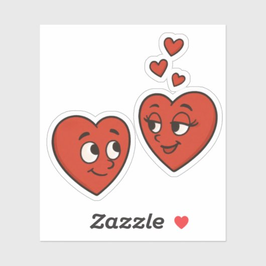 Schattigee Cartoon liefde harten Sticker (Vel)