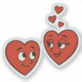 Schattigee Cartoon liefde harten Sticker (Voorkant)