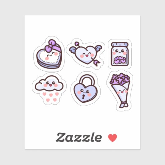 Schattigee cartoon liefde sticker set (Vel)
