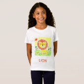 Schattigee Cartoon Lion - Kinder dierenkunst T-shirt (Voorkant volledig)