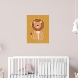 Schattigee Cartoon Lion Nursery Poster