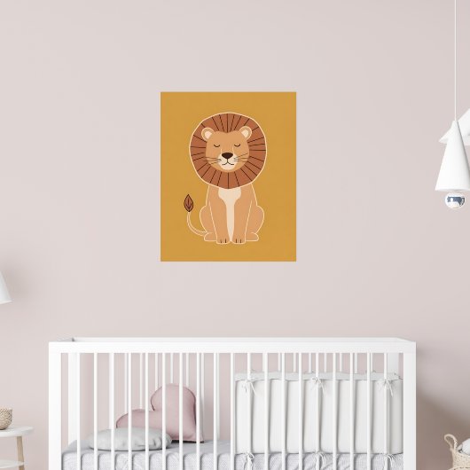 Schattigee Cartoon Lion Nursery Poster (Kinderkamer 2)