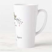 Schattigee Cartoon Lovebirds op tak Valentijn's Da Latte Mok (Rechts)