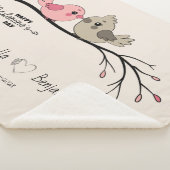 Schattigee Cartoon Lovebirds op tak Valentijn's Da Sherpa Deken (3/4)