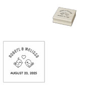 Schattigee Cartoon Lovebirds paar bruiloft Jubileu Rubberstempel (Gestempeld)