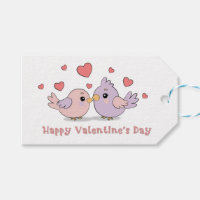 Schattigee Cartoon Lovebirds Pink Hearts Valentijn
