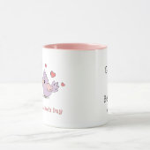 Schattigee Cartoon Lovebirds Pink Hearts Valentijn Mok (Midden)