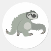 Schattigee Cartoon luiaard in een haast Sticker (Voorkant)