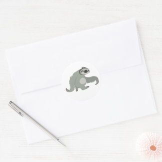 Schattigee Cartoon luiaard in een haast Sticker