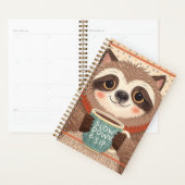 Schattigee Cartoon luiaard met overdreven slaperig Planner (Display)