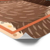 Schattigee Cartoon luiaard met overdreven slaperig Poster (Hoek)