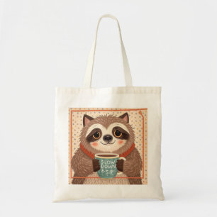 Schattigee Cartoon luiaard met overdreven slaperig Tote Bag