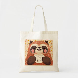 Schattigee Cartoon luiaard met overdreven slaperig Tote Bag