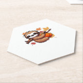 Schattigee Cartoon Luiaard met pompoen - Herfstsei Kartonnen Onderzetters (Schuin)