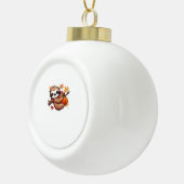 Schattigee Cartoon Luiaard met pompoen - Herfstsei Keramische Bal Ornament (Rechts)