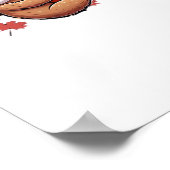 Schattigee Cartoon Luiaard met pompoen - Herfstsei Poster (Hoek)