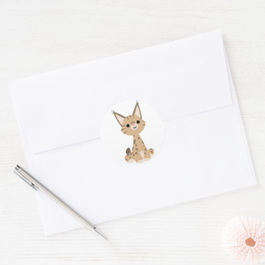 Schattigee Cartoon Lynx Sticker (Envelop)