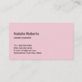 Schattigee Cartoon Maid House Cleaning Service Roz Visitekaartje (Achterkant)