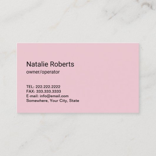 Schattigee Cartoon Maid House Cleaning Service Roz Visitekaartje (Achterkant)