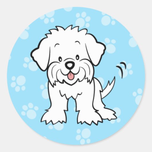 Schattigee Cartoon Maltese Sticker (Voorkant)